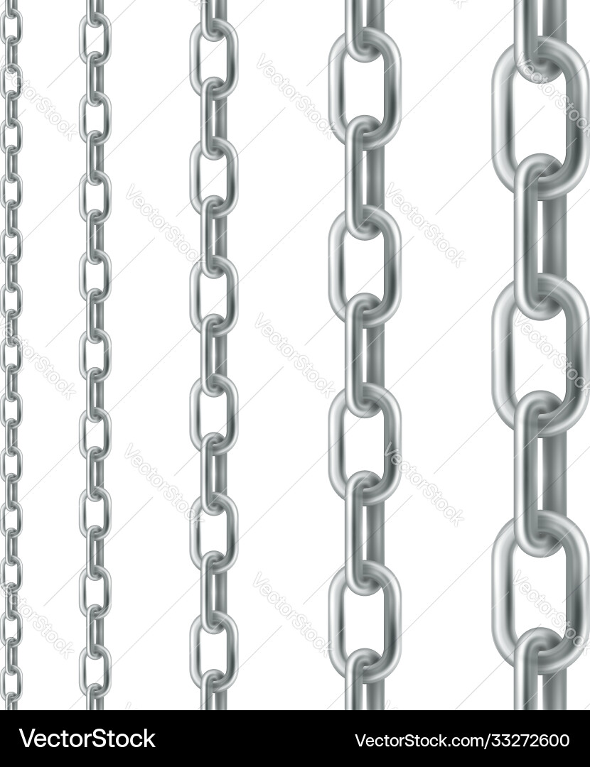 Silver chain set seamless design elements vector image