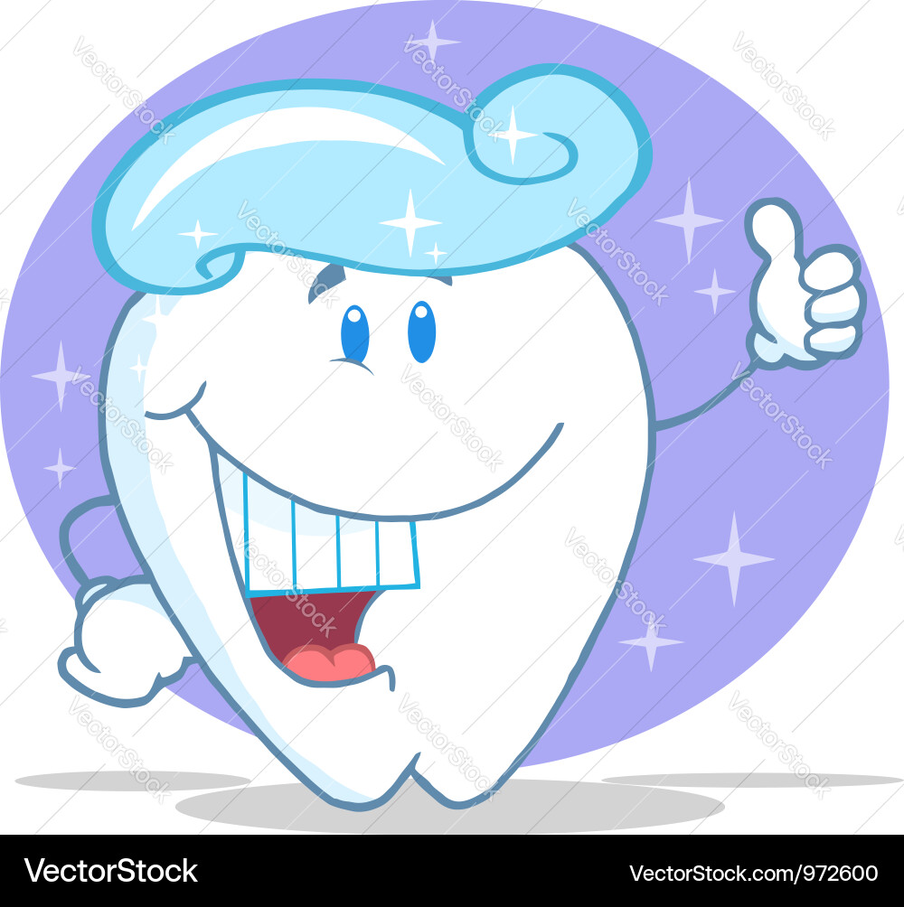 Smiling tooth cartoon character with toothpaste Vector Image