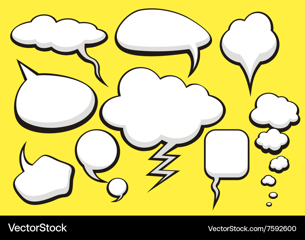 Speech Bubble Sketch Collection vector image