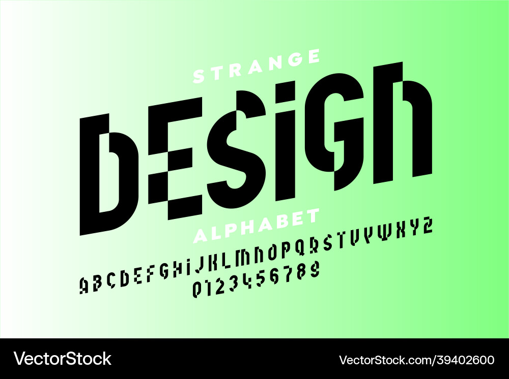 Strange modern style font design alphabet letters Strange modern style font design alphabet letters vector image