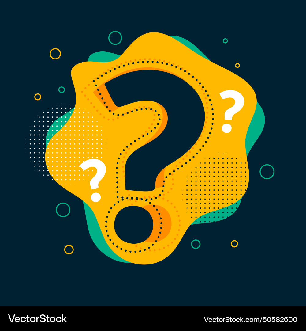 Stylish think and ask question mark concept vector image