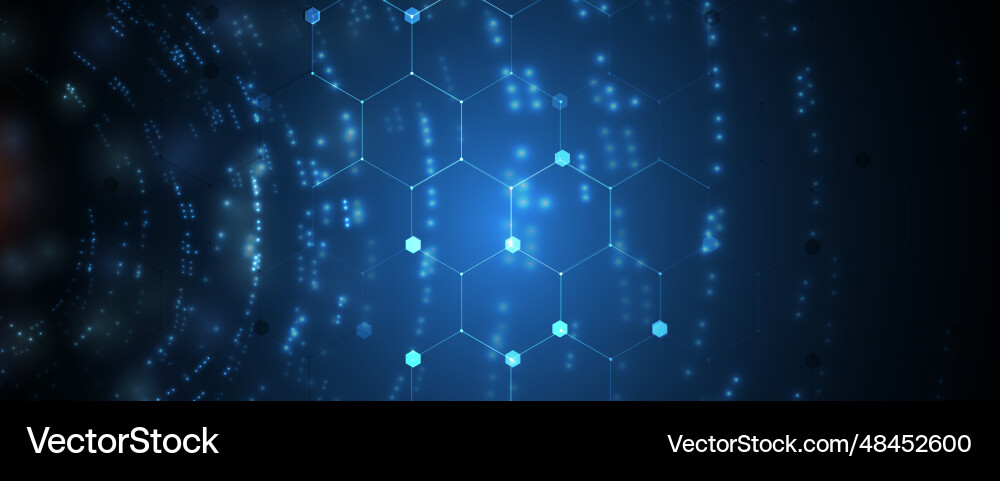 Technology banner design with hexagons abstract Technology banner design with hexagons abstract vector image