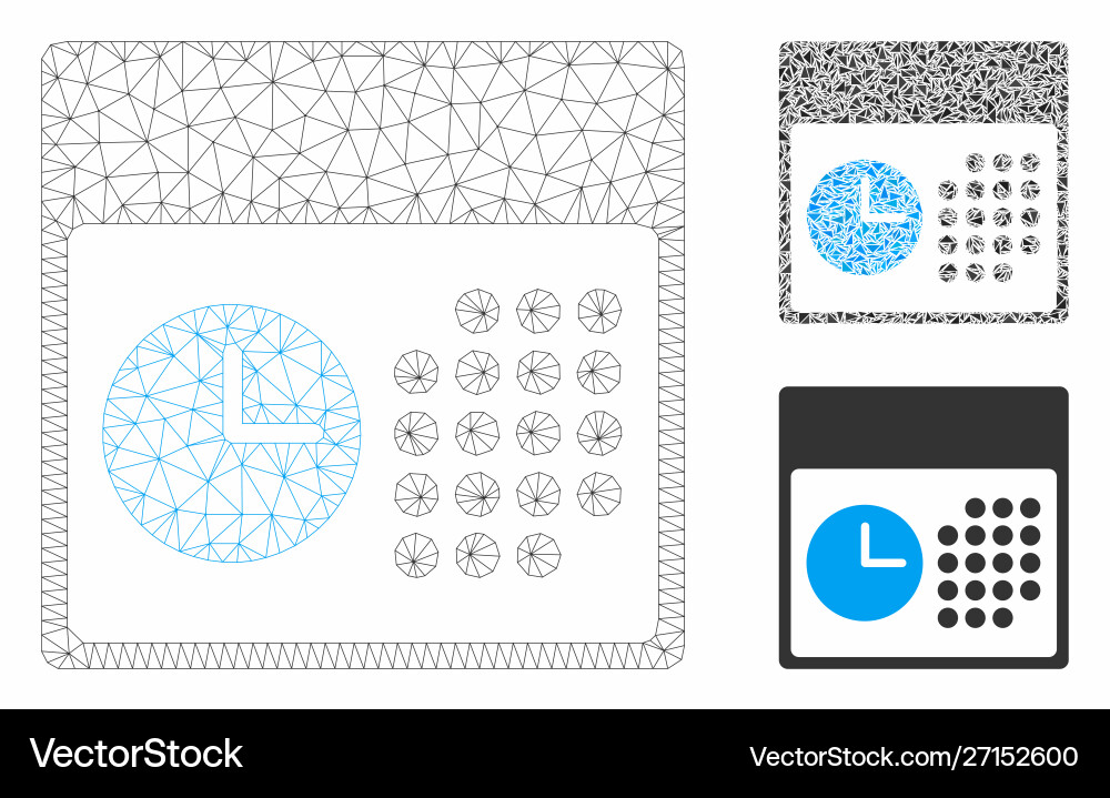 Time and date mesh network model Time and date mesh network model vector image