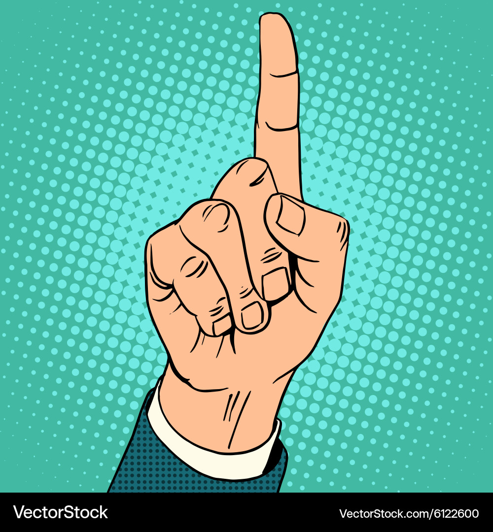 Upward Index Finger Gesture Vector Image