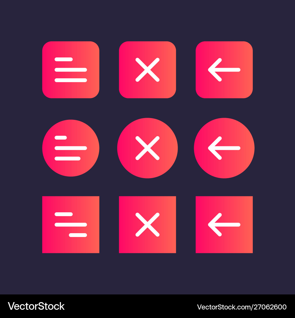Web-ui-Elemente-hamburger-buttons-kit copy Vektorbild