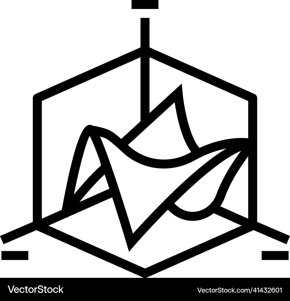 3d graph line icon Vector Image