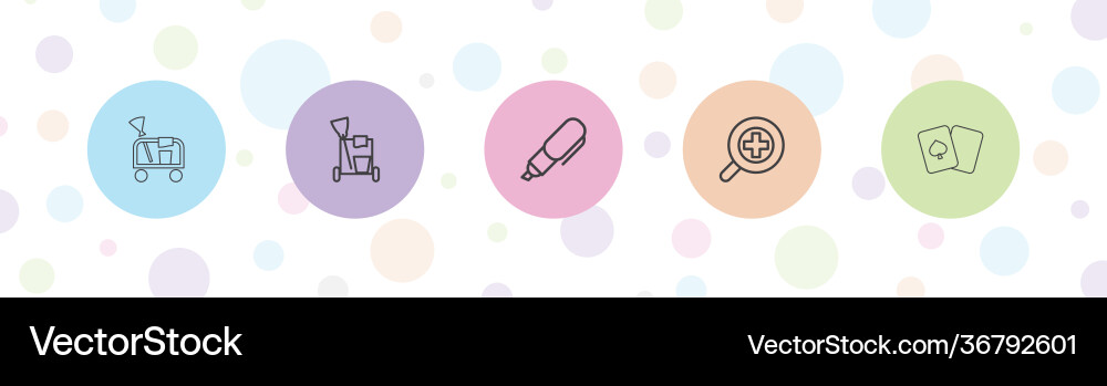 5 objects icons 5 objects icons vector image