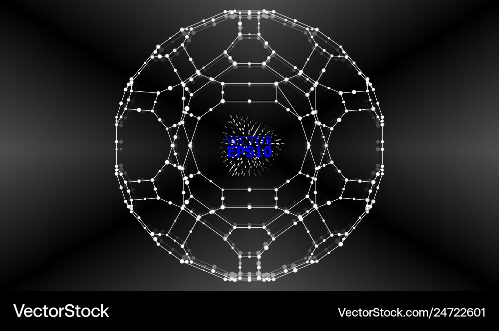 Abstract background with dots array and lines Vector Image