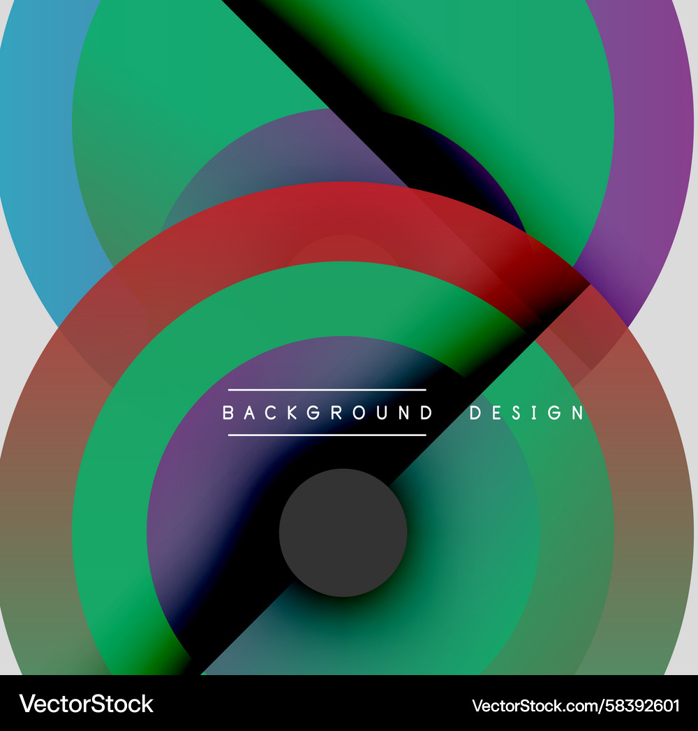Abstract Colorful Overlapping Circles Vector Image