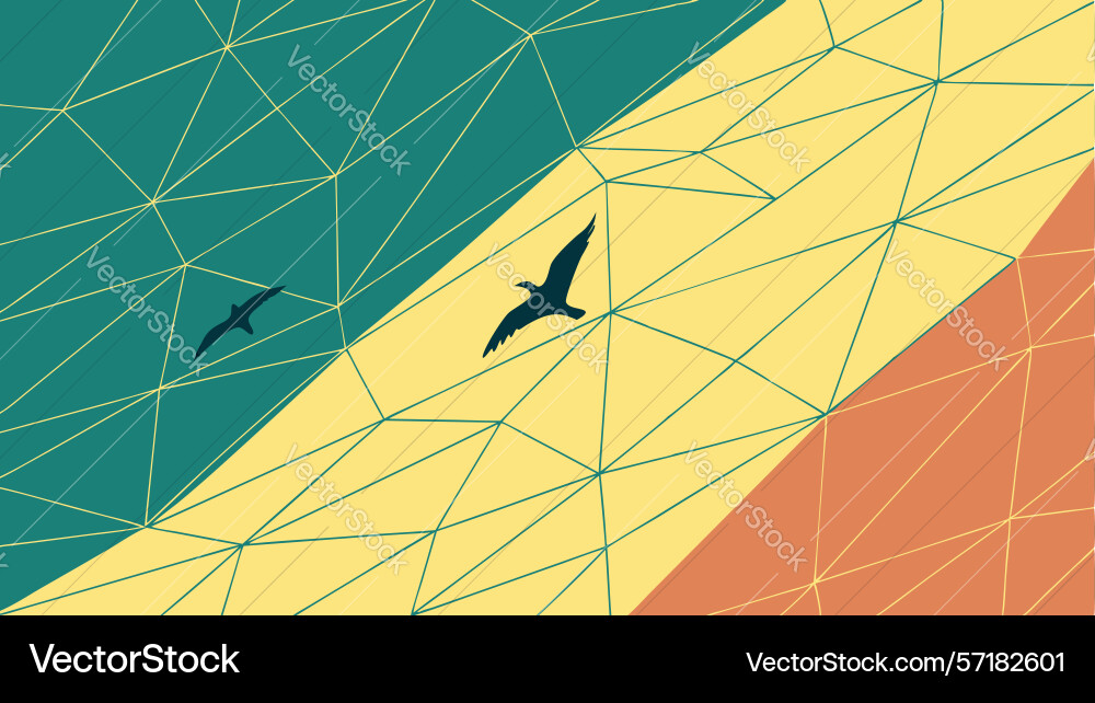 Abstract geometric sky bird in dynamic triangle vector image