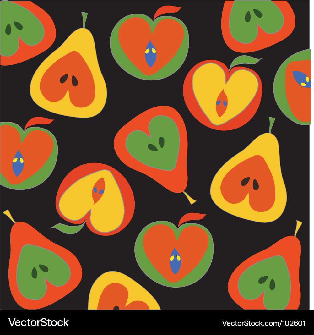Apples and pears pattern Vector Image