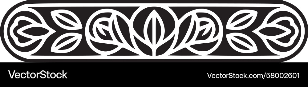 Celtic Botanical Border Pattern Vector Image