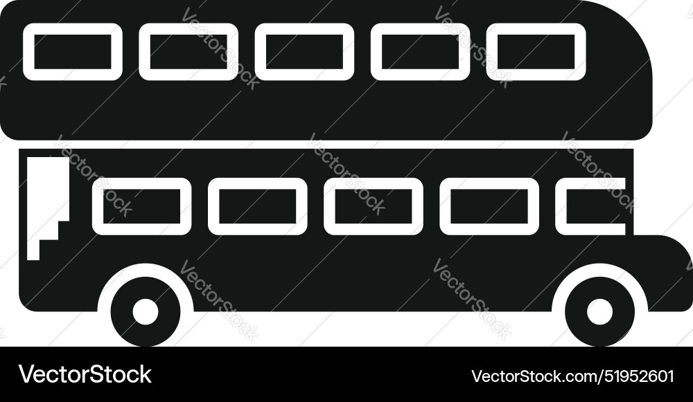 Classic red double decker bus driving through Vector Image