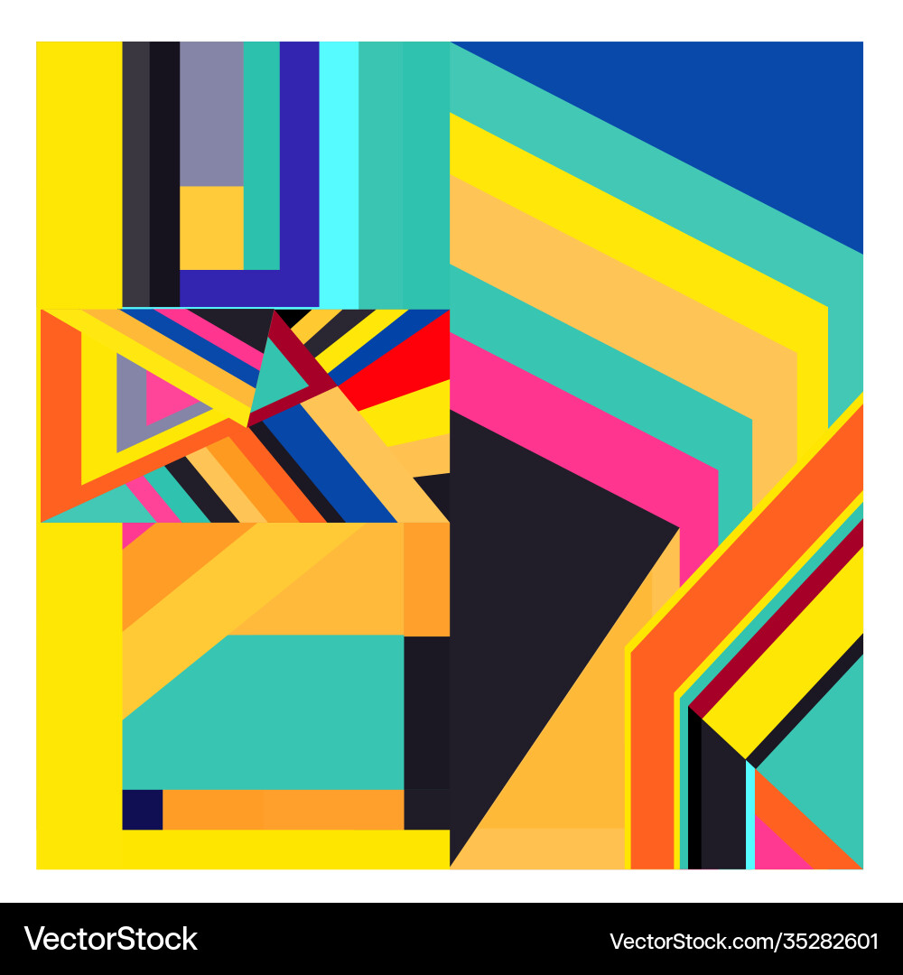 Colorful geometric and curve background pattern vector image