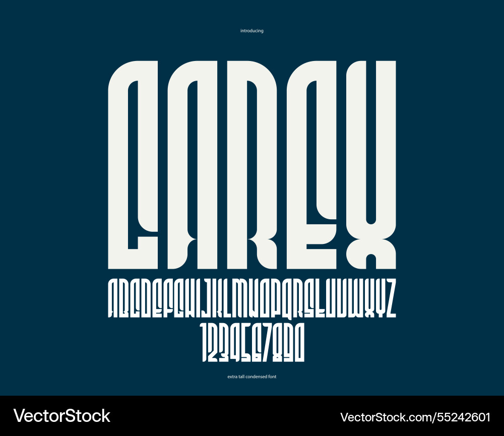 Condensed simple sans serif elegant display font Condensed simple sans serif elegant display font vector image