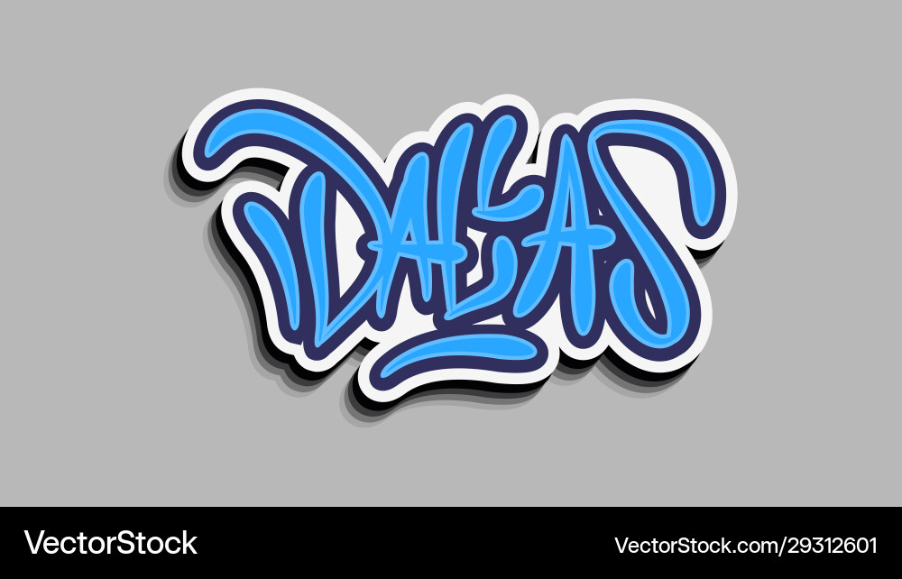 Dallas texas usa hand lettering sticker design Dallas texas usa hand lettering sticker design vector image