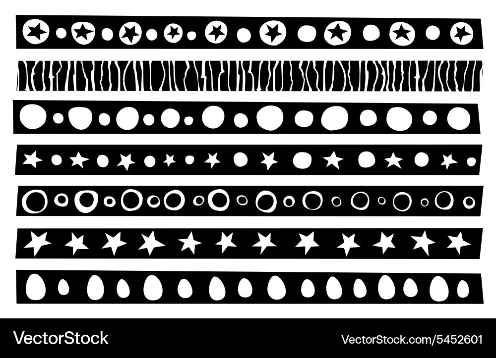 Decorative border patterns collection Vector Image