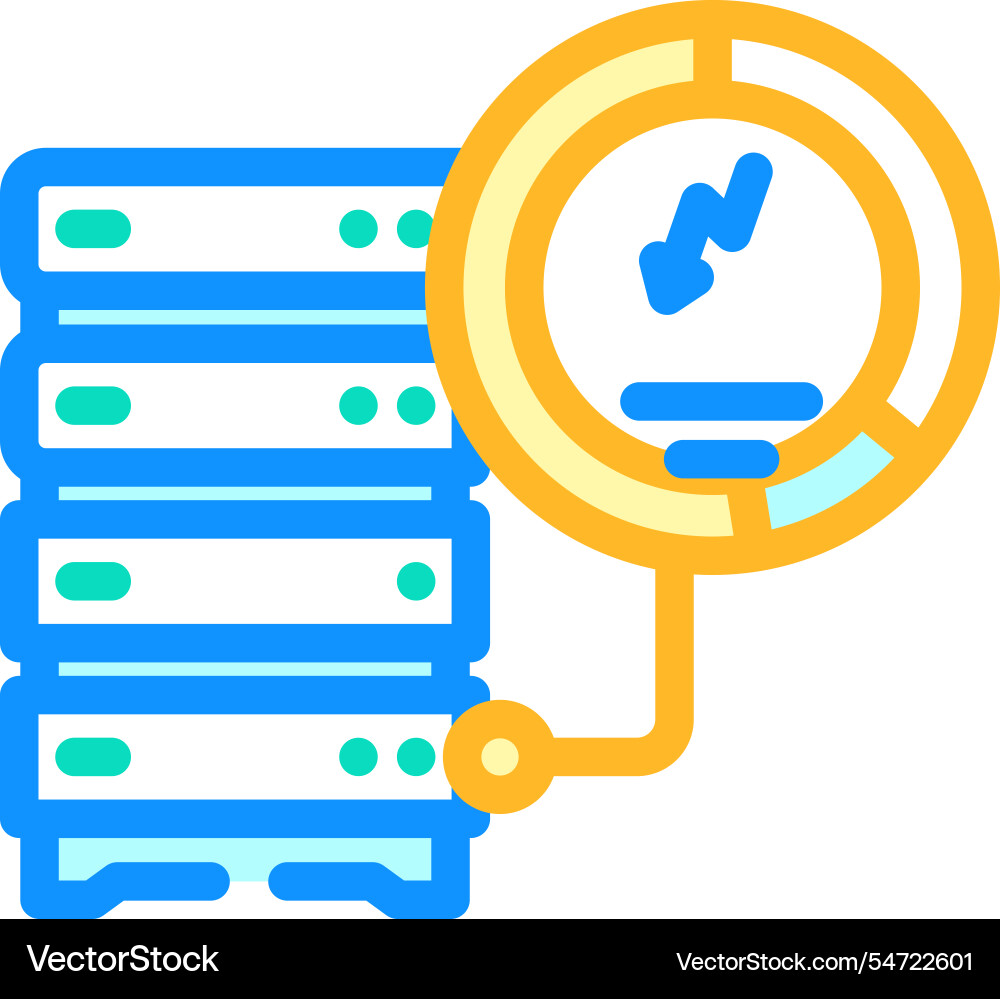 Energy efficient data center color icon Energy efficient data center color icon vector image