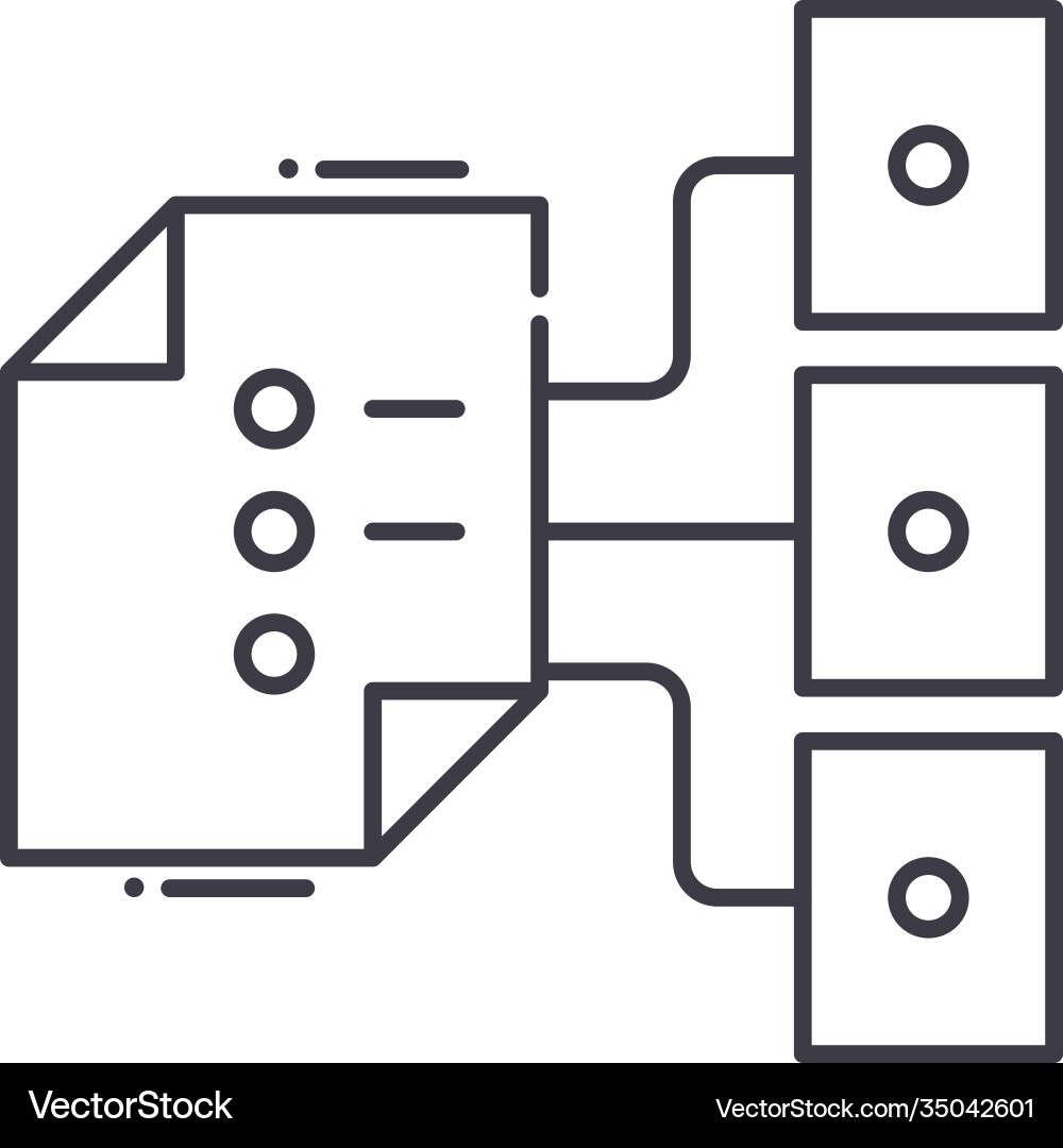 File splitting icon linear isolated File splitting icon linear isolated Vector Image