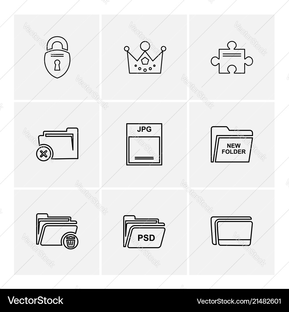 Folder files directory search code eps icons vector image