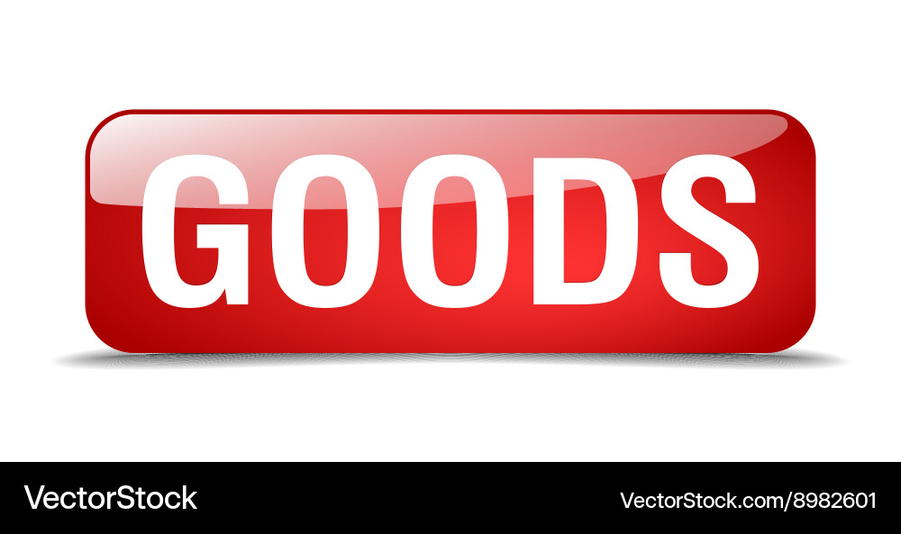 Goods red square 3d realistic isolated web button vector image