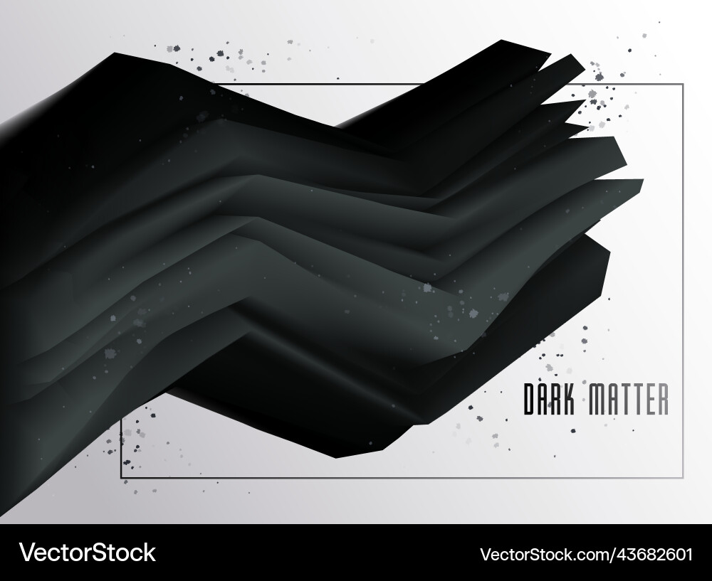 Gradient black 3d fluid shape abstract background vector image