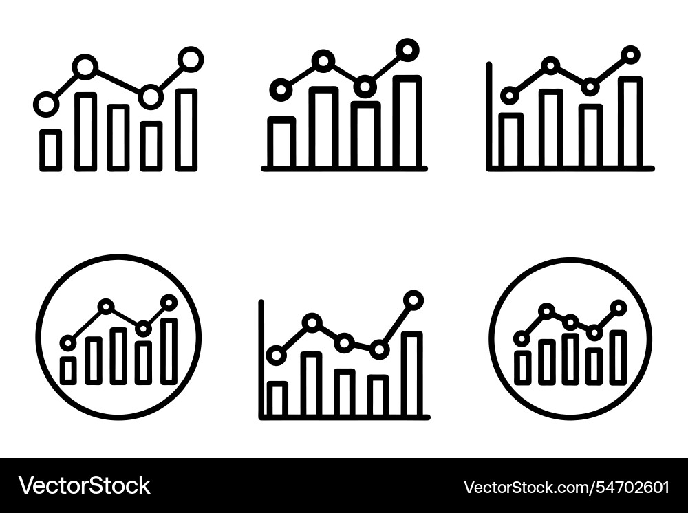 Graph analytics icon bundle set in style Graph analytics icon bundle set in style vector image