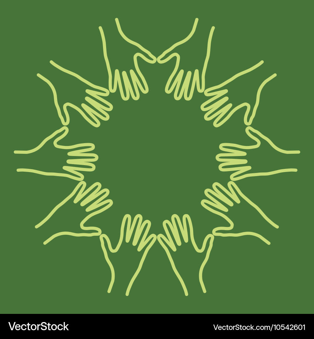 Hands Unite: Teamwork and Connection vector image