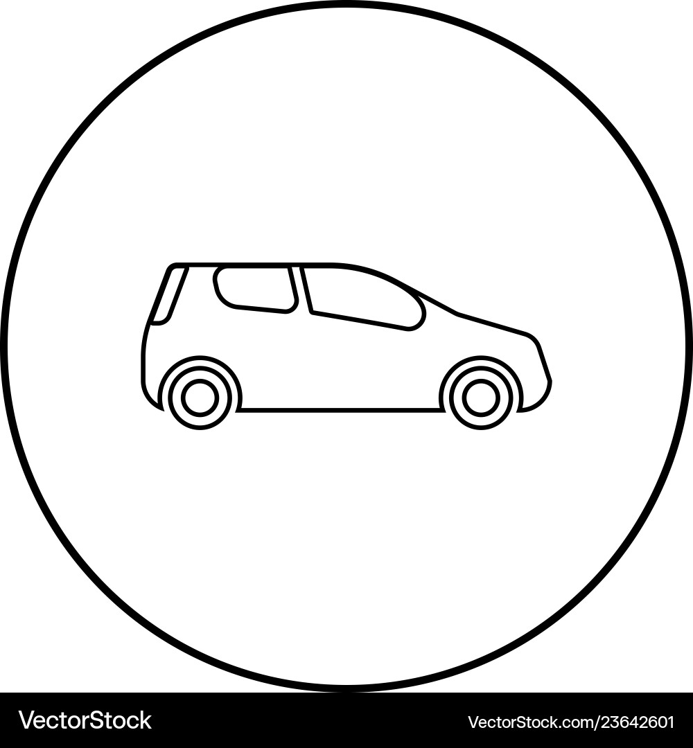Mini Auto Kompakte Form für Reise-Renn-Ikone Vektorbild