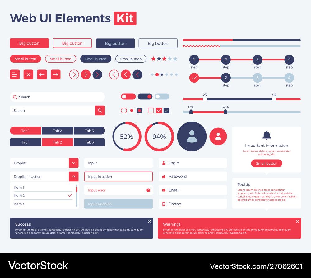 Modern UI Elements Kit vector image