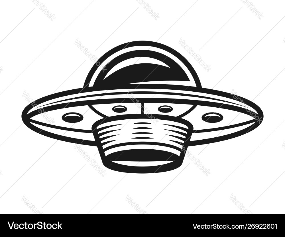 Monochrome UFO Symbol Vector Image