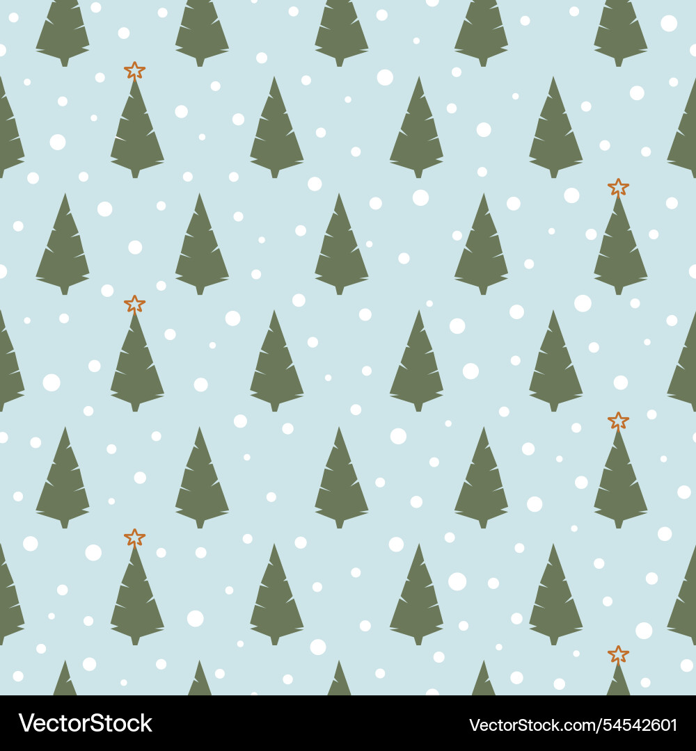 Seamless pattern with christmas tree snowflake Seamless pattern with christmas tree snowflake Vector Image