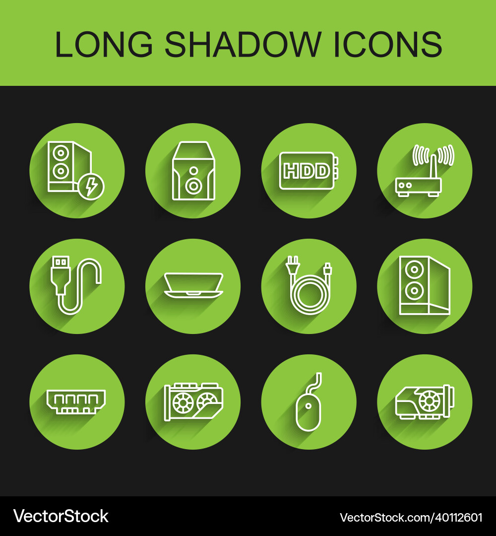 Set line ram random access memory video graphic Vector Image