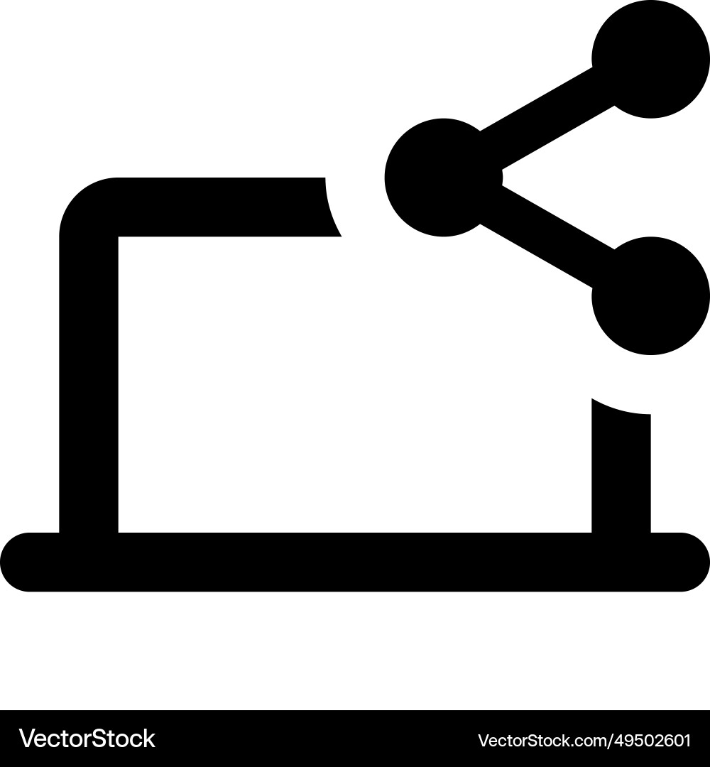 Sharing files and data via laptop technology vector image