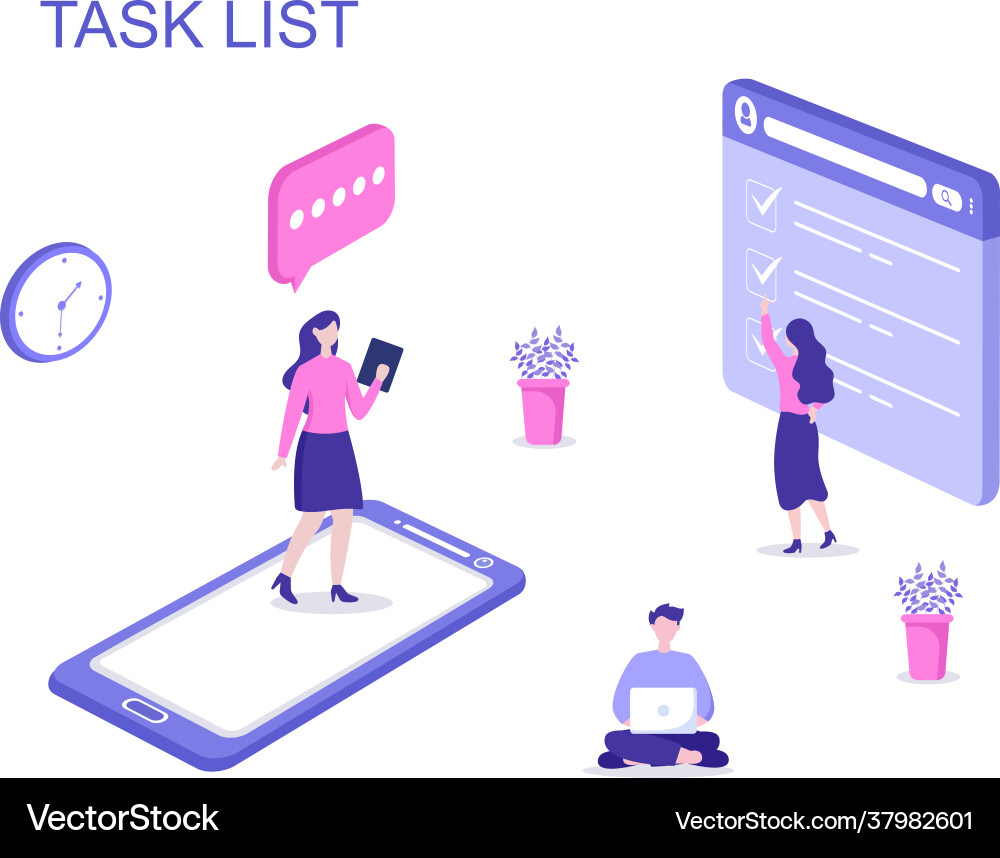 Task list to do time management work Task list to do time management work vector image
