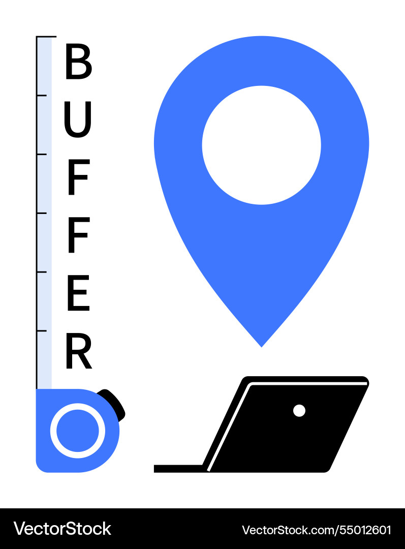 Technology and location-based tools represented Technology and location-based tools represented vector image