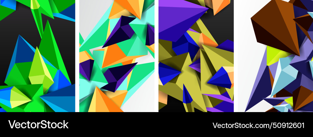 Triangle abstract concepts poster set vector image