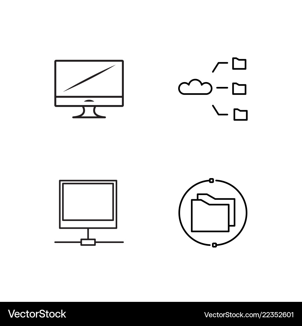 Web simple outlined icons set Web simple outlined icons set Vector Image