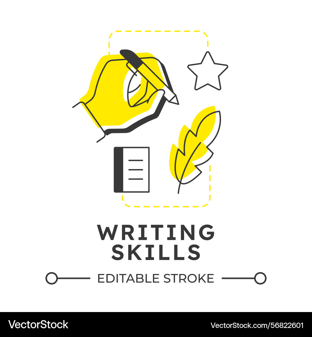 Writing skills modern linear concept icon Vector Image