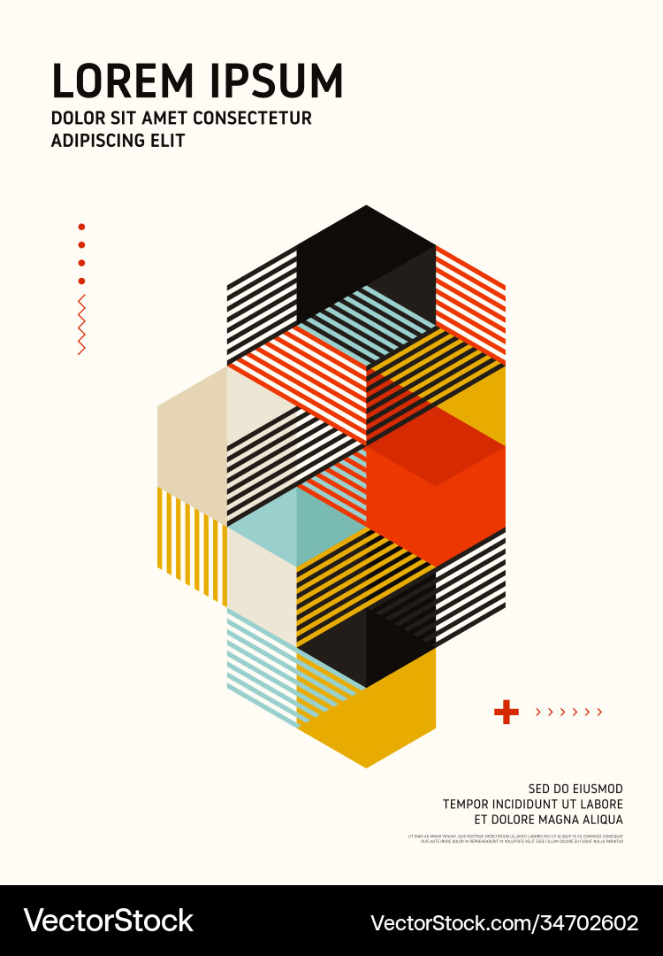 Abstract geometric isometric shape layout design Abstract geometric isometric shape layout design vector image