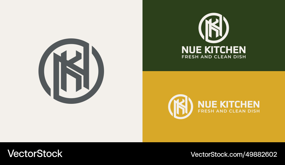 Abstract initial letter nk or kn logo Vector Image