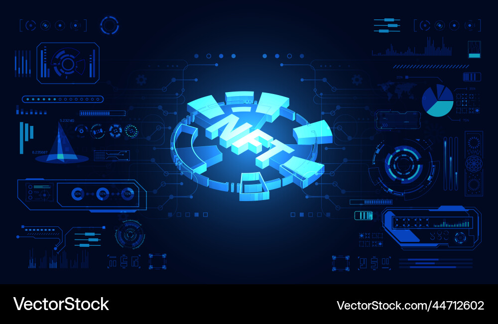 Abstract ntf digital image concept irreplaceable Abstract ntf digital image concept irreplaceable Vector Image