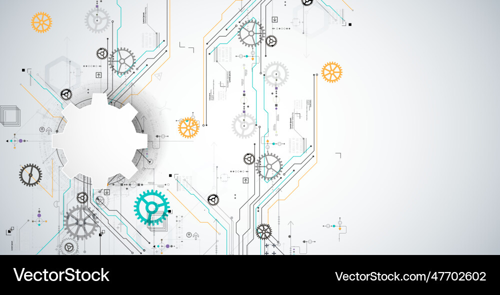 Abstract Technology Circuit Background Vector Image