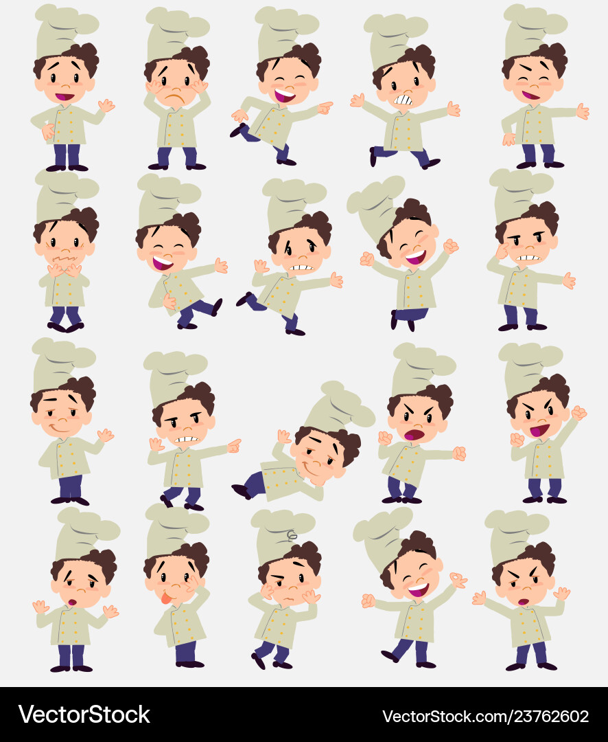 Cartoon character chef set with different Cartoon character chef set with different vector image