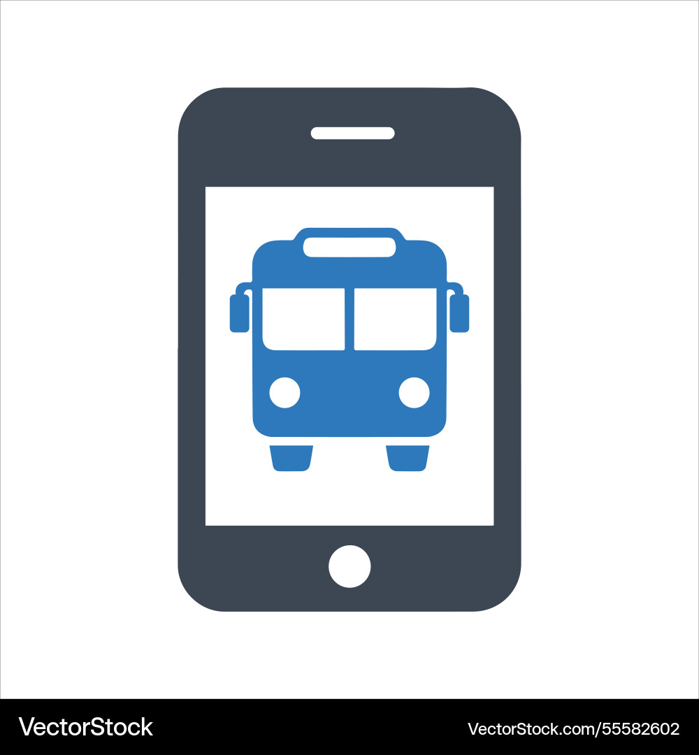 Checking bus times on a smartphone icon Vector Image