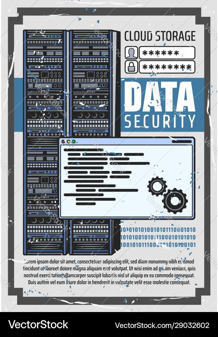 Data Security Interface Server Login und Passwort Data Security Interface Server Login und Passwort vektorbild