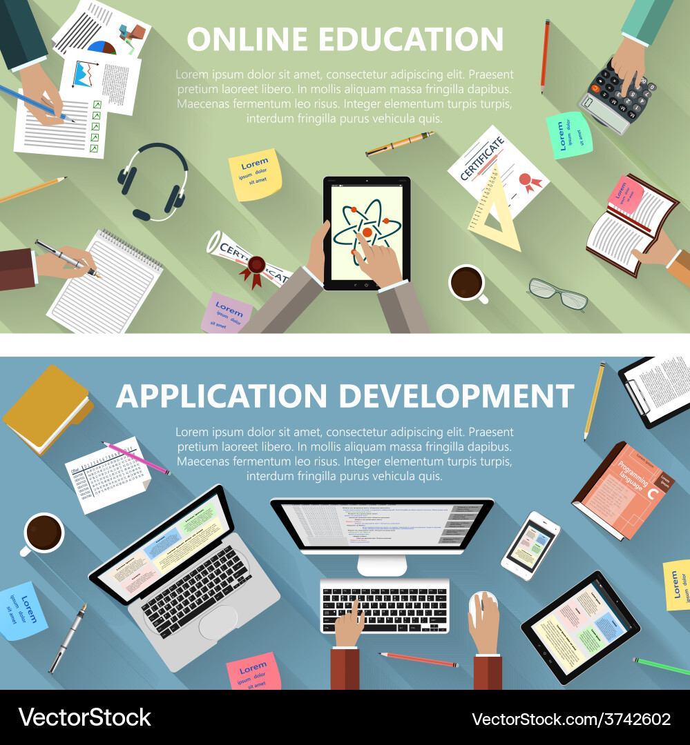 Digital Learning & App Development vector image