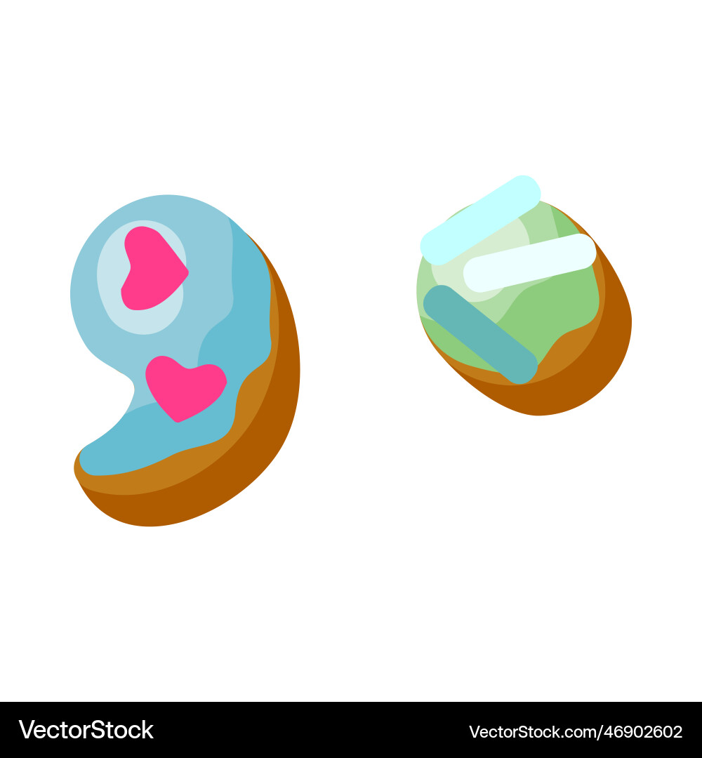 Dot and comma in donut font Vector Image