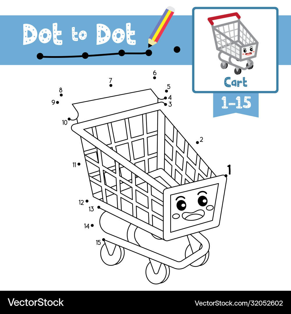 Dot to Number Cart Game Vector Image