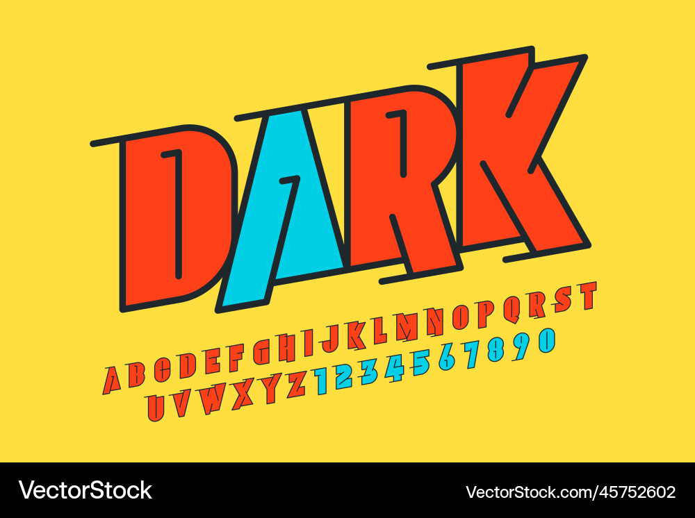 Dynamic comical design original alphabet Dynamic comical design original alphabet vector image